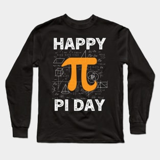 Happy Pi Day Mathematic Math Teacher Leopard Rainbow Long Sleeve T-Shirt